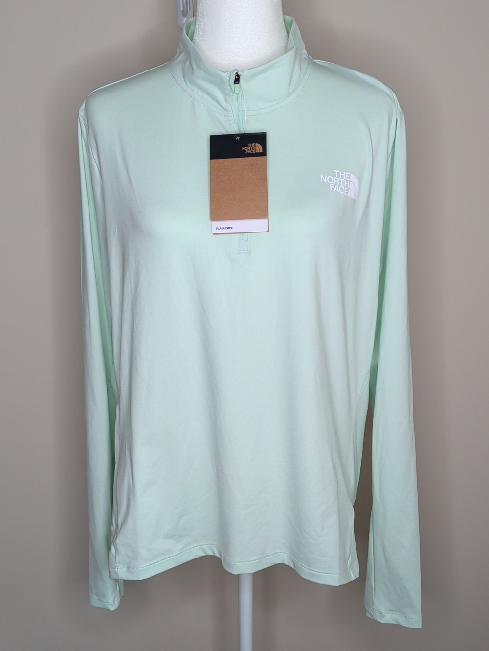 The North Face Light Mint Green Half-Zip Pullover Size XL